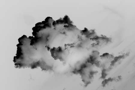 Black smoke isolated on white background