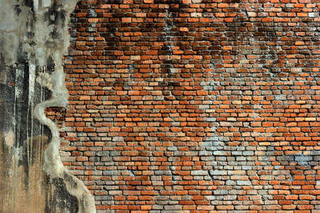 Stone wall Background  Shabby Building Facade With Damaged Plaster Abstract Web Bannerの写真素材