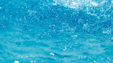 water in swimming pool rippled water detail backgroundの写真素材