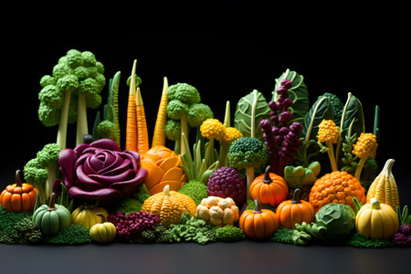 Vegetables natural foods are beneficial to the body Generative AIの素材
