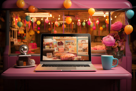 Ads on web Online Advertising concept Generative AIの素材
