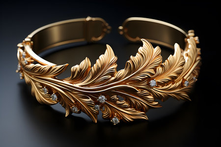 gold necklace isolated on black background Generative AIの素材