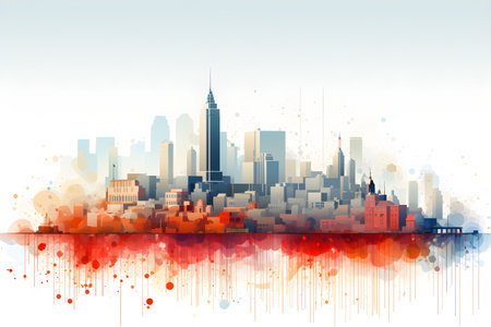 capital city building graph trade vector style investment  Generative AIの素材