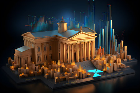 capital city building graph trade vector style investment  Generative AIの素材