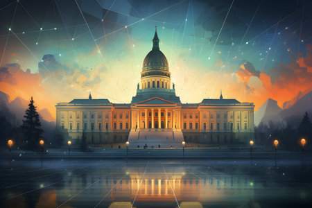 capital city building graph trade vector style investment  Generative AIの素材