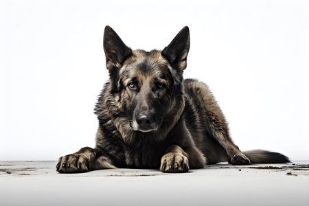 isolated dog on white background Generative AIの素材