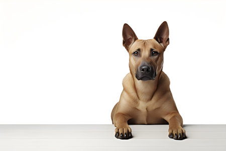 isolated dog on white background Generative AIの素材