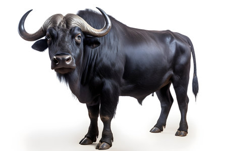Thai water buffalo isolated on white background Generative AIの素材