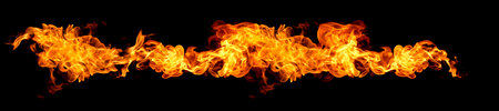 Fire flames on a black background abstract.の写真素材