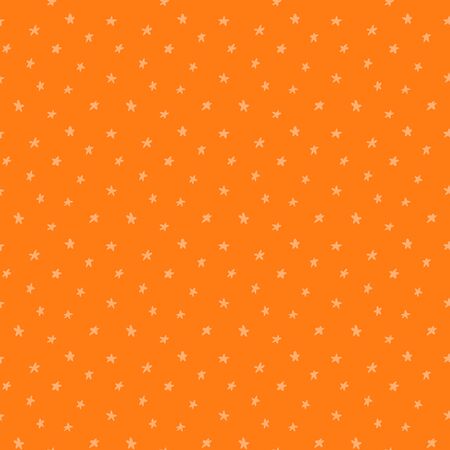 Halloween hand drawn seamless vector pattern with stars, light on a bright orange background. Flat style design. Concept for children textile print, wallpaper, wrapping paper, holiday decor.のイラスト素材