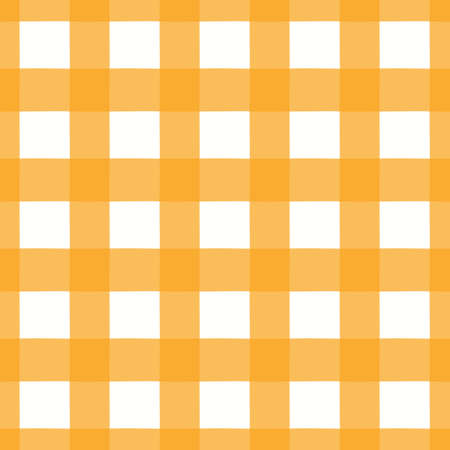 Yellow, white Gingham seamless geometric patternのイラスト素材