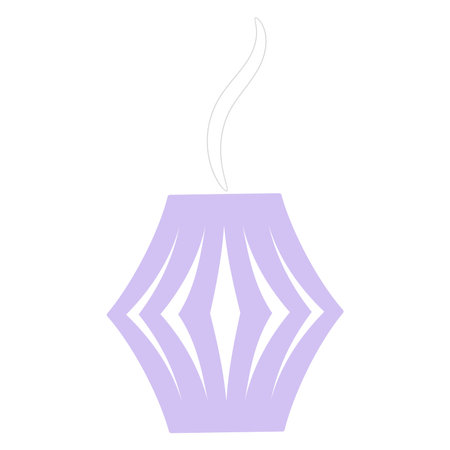 Tanabata Festival traditional paper decoration lantern illustration. Hand drawn flat style vector, isolated. Traditional Japanese holiday design element, Japan summer event, star festivalのイラスト素材