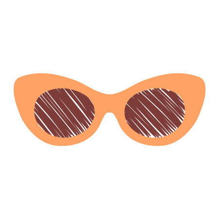 Sunglasses, shades illustration, isolated. Cartoon hand drawn flat style design. Summer holidays, vacations, outdoors, beach activity, pool party, seasonal elementのイラスト素材