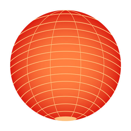 Traditional Chinese hanging lantern illustration. Modern minimal flat style design, isolated vector. Asian holiday Mid Autumn Festival, New Year print elementのイラスト素材