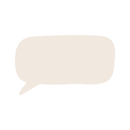 Speech bubble, balloon with copy space, empty, blank, hand drawn illustration. Flat style design, isolated vector. Kids print, comic book element, communication, message, conversation, dialogueのイラスト素材
