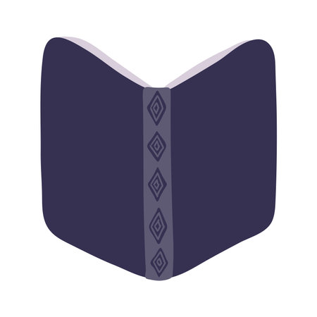 Open book hand drawn cartoon illustration. Scandinavian style flat design, isolated vector. Kids print element, reading, education, literature, library, bookstoreのイラスト素材