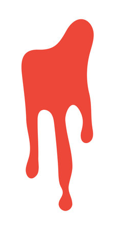 Blood flowing Halloween costume accessory hand drawn illustration. Cartoon style flat design, isolated vector. Kids seasonal print element, autumn holiday party, cosplay, carnival, decorationのイラスト素材