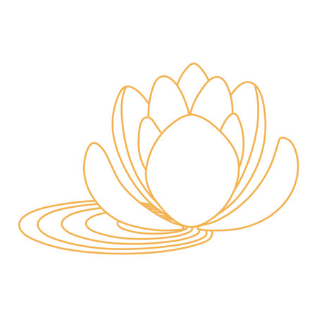 Lotus flower with leaf outline hand drawn illustration. Dragon Boat Festival, Mid Autumn Festival, traditional holiday clip art, card, banner, poster element. Asian style design, isolated vector.のイラスト素材