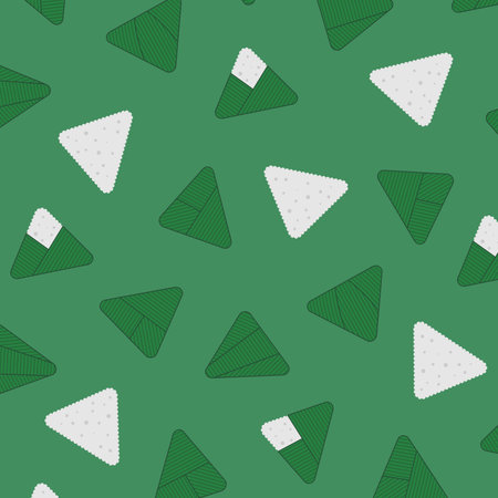 Zongzi dumplings background, Dragon Boat Festival traditional food backdrop, wallpaper. Line art vector illustration. Asian style design. Holiday banner, card, posterのイラスト素材