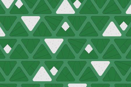 Zongzi dumplings background, Dragon Boat Festival traditional food backdrop, wallpaper. Line art vector illustration. Asian style design. Holiday banner, card, posterのイラスト素材