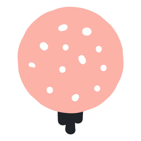 Cartoon berry hand drawn illustration. Scandinavian style flat design, isolated vector. Meadow blossom, bloom, wild floral, botanical element. Kids seasonal clip art, spring, summer printのイラスト素材