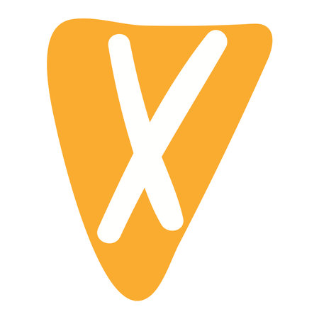 Triangular flag, bunting with cross pattern isolated on white background. Hand drawn flat vector illustration. Kids nautical print, design element, clip artのイラスト素材