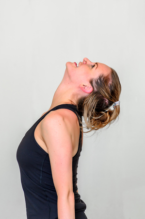 Yoga students showing different yoga poses.の写真素材