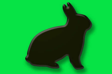 hare on green backgroundの写真素材