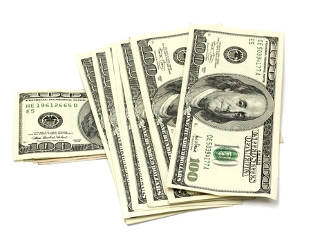 stack of money isolated on white 