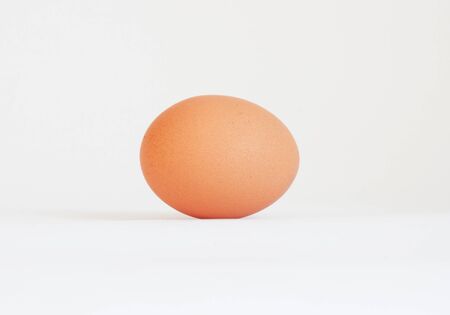 close up of egg on white background