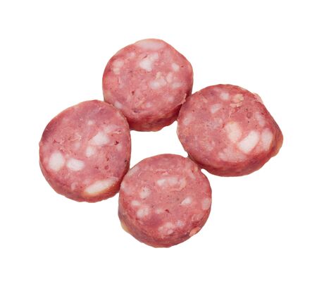 Object on white - food boiled sausage の写真素材