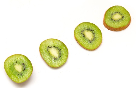 some fresh kiwi on white background の写真素材