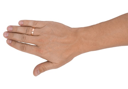 men's hand make thumbs up isolated over white 