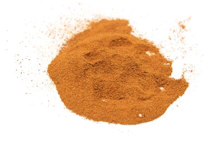 Cinnamon powder on a white backgroundの写真素材
