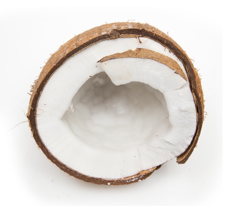 The split coco on a white backgroundの写真素材