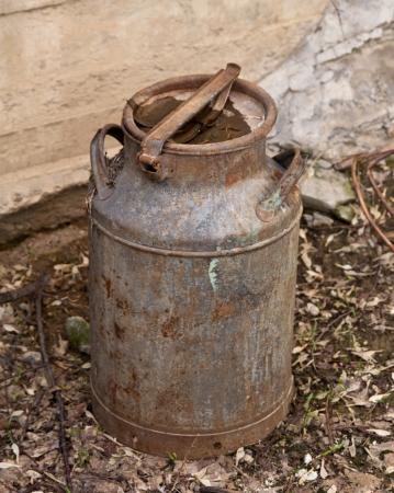 an old rusty barrelの写真素材