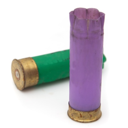 two cartridges on white backgroundの写真素材