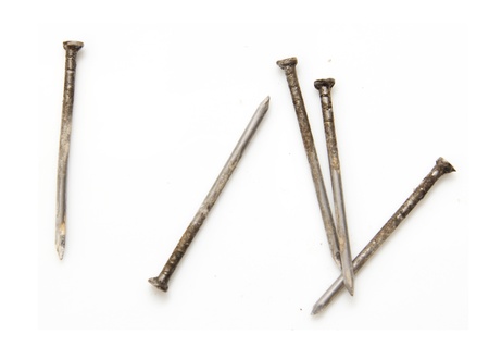 old nail on white backgroundの写真素材