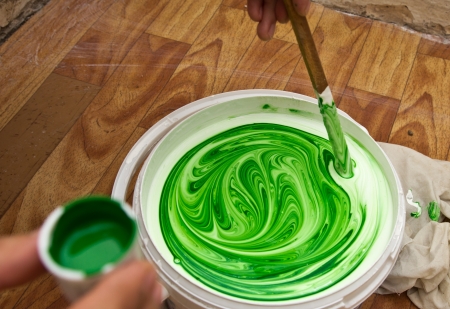 white and green emulsionの写真素材