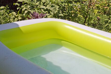 yellow inflatable poolの写真素材