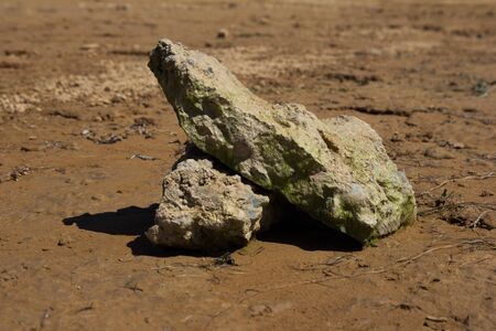 clay pebbles in the clay soilの写真素材