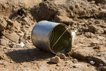 steel containers on the groundの写真素材