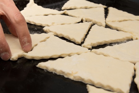 dough on a baking sheet on the cookie