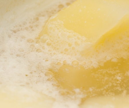 potatoes cooked in the background. macroの写真素材