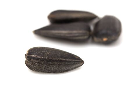 black seeds on a white background. macroの写真素材