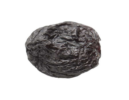 black raisins on a white backgroundの写真素材