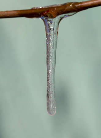 a drop of ice in nature. macroの写真素材