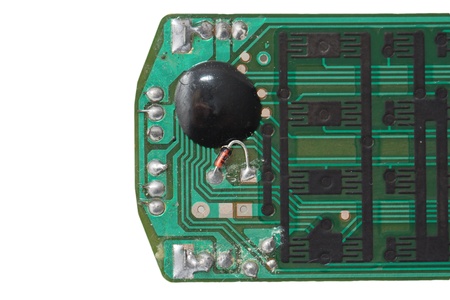 macro shot of the back side of a circuit boardの写真素材