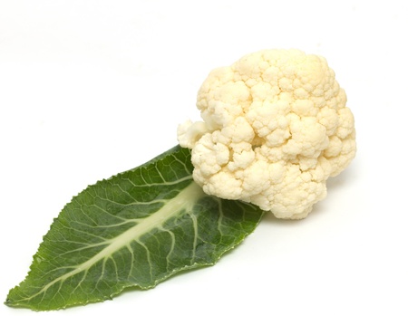 Fresh cauliflower cabbage vegetable on white backgroundの写真素材
