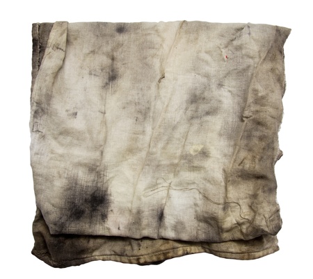dirty rag on a white backgroundの写真素材